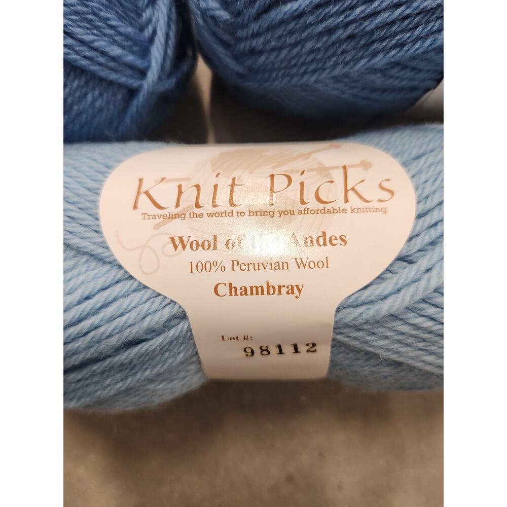 Knit Picks Yarn Bundle 7 Skeins Wool of the Andes Peruvian Wool Ocean Tone Knit - Picture 2 of 5